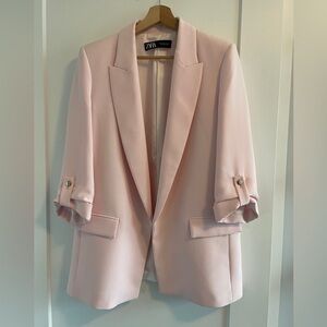 Zara powder pink blazer